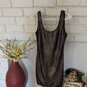 TCEC Metallic Sheath Dress - Black and Brown